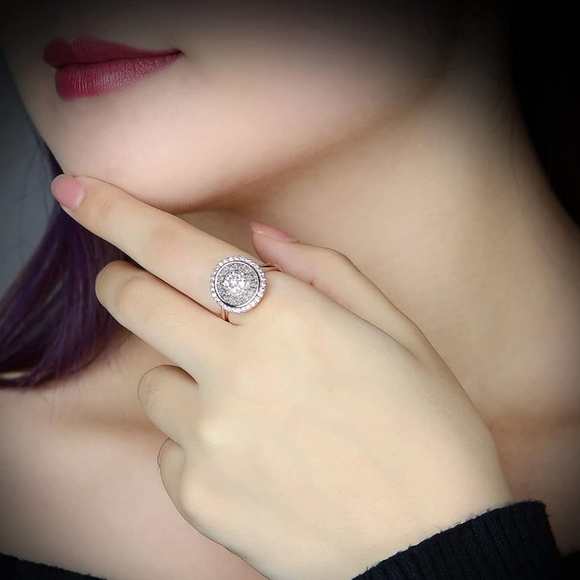 Rose Gold Ring With Cubic Zirconia - Picture 2 of 5